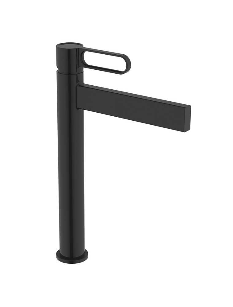 Grifo monomando para lavabo, de caño alto, modelo DIOR (NEGRO).