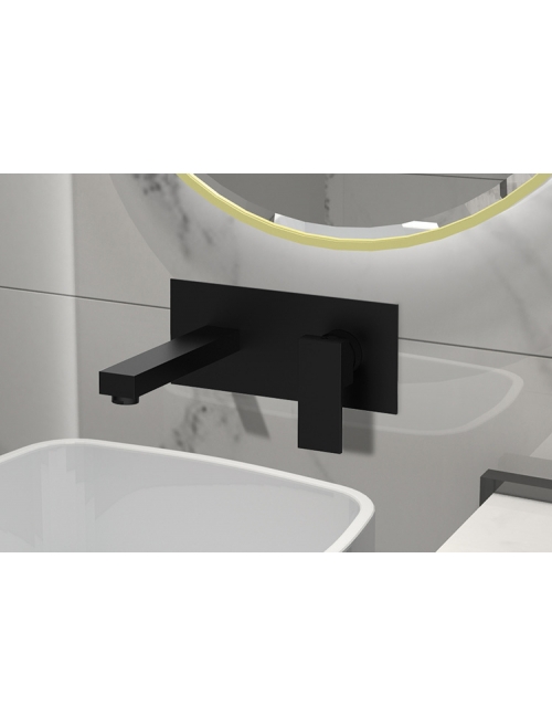 Grifería empotrable lavabo, modelo ORION NEGRO.