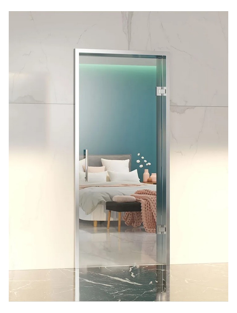 Puerta de paso modelo BARBATE, Glassinox