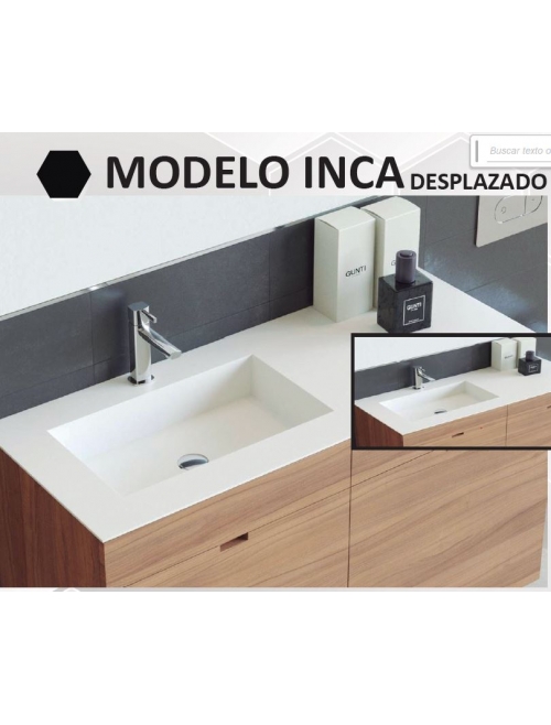 Encimera con lavabo modelo Inca (seno desplazado).